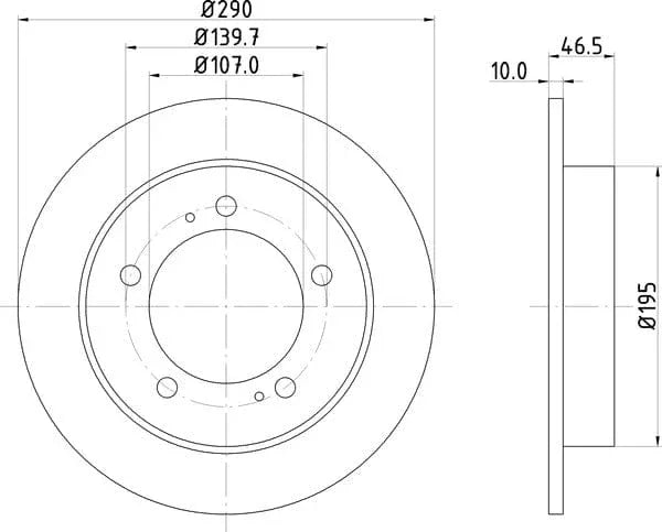 Don Brake Disc Solid Front PCD14102 290mm - image 4