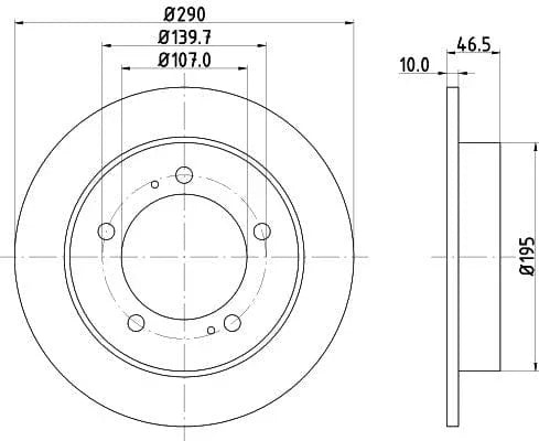 Don Brake Disc Solid Front PCD14102 290mm - image 3