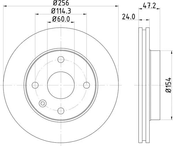 Don Brake Disc Vented Front PCD14112 256mm - image 4