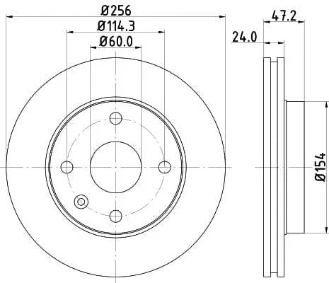 Don Brake Disc Vented Front PCD14112 256mm - image 3