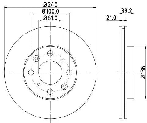 Don Brake Disc Vented Front PCD14272 240mm - image 3