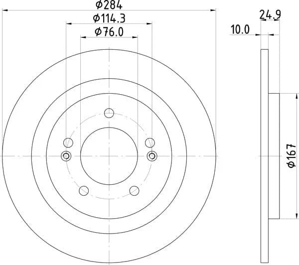 Don Brake Disc Solid Rear PCD14292 284mm - image 4