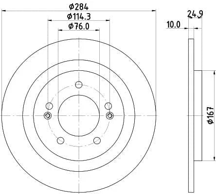 Don Brake Disc Solid Rear PCD14292 284mm - image 3