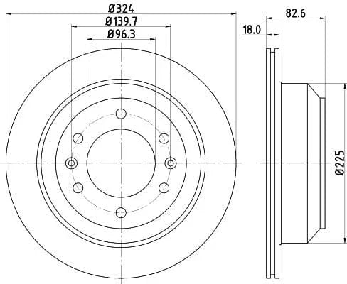 Don Brake Disc Vented Rear PCD14322 324mm - image 3