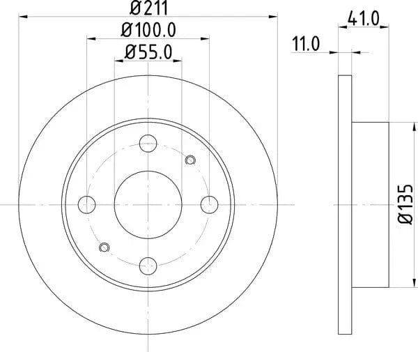 Don Brake Disc Solid Front PCD14362 211mm - image 4