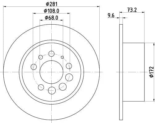 Don Brake Disc Solid Rear PCD14392 281mm - image 3