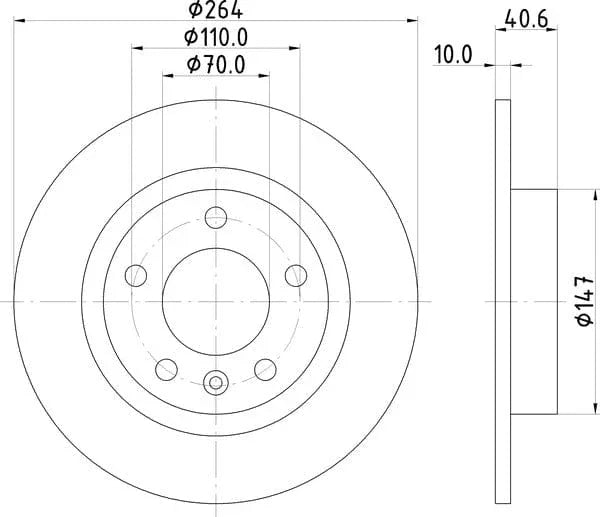 Don Brake Disc Solid Rear PCD14402 264mm - image 4