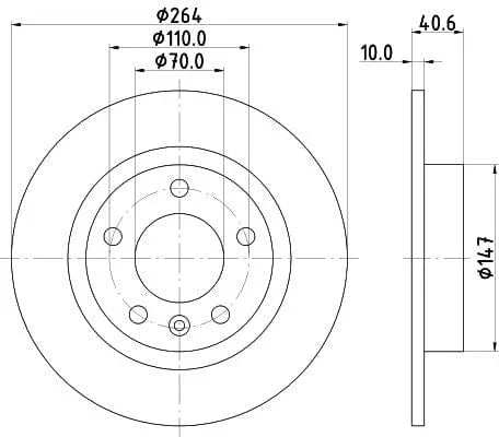 Don Brake Disc Solid Rear PCD14402 264mm - image 3
