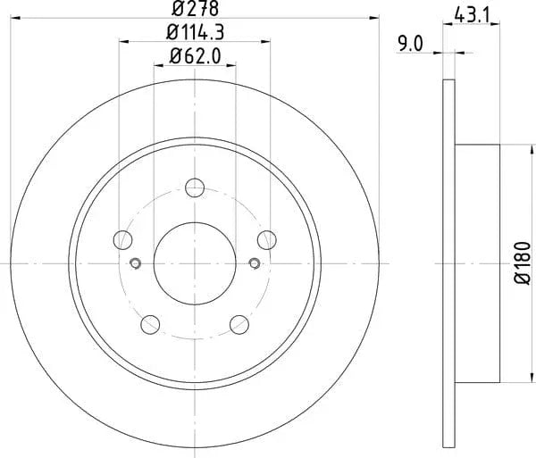 Don Brake Disc Solid Rear PCD14452 278mm - image 4