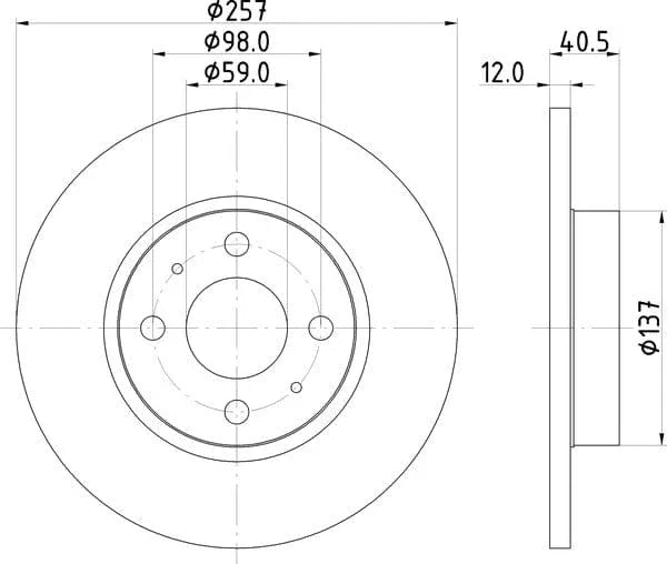 Don Brake Disc Solid Front PCD14462 257mm - image 4