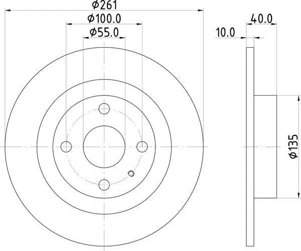 Don Brake Disc Solid Rear PCD14492 261mm - image 4