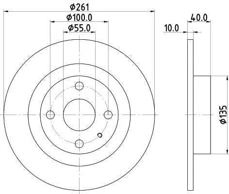 Don Brake Disc Solid Rear PCD14492 261mm - image 3