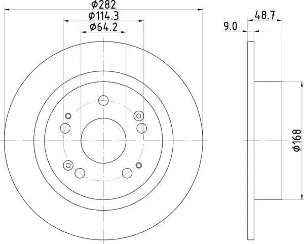 Don Brake Disc Solid Rear PCD14532 282mm - image 4