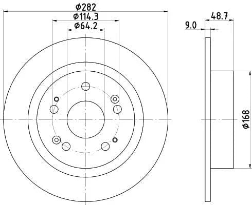 Don Brake Disc Solid Rear PCD14532 282mm - image 3