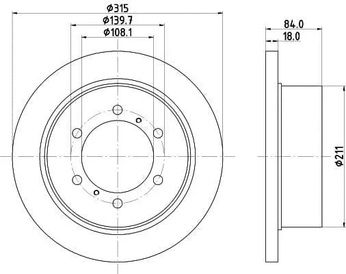 Don Brake Disc Solid Rear PCD14562 315mm - image 3