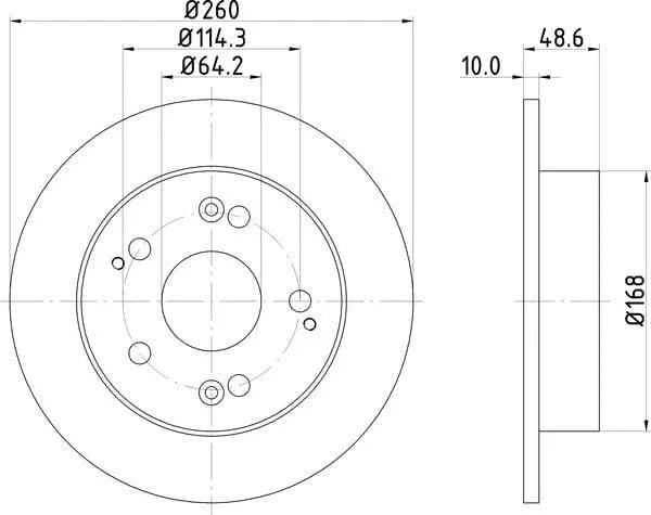 Don Brake Disc Solid Rear PCD14572 260mm - image 4