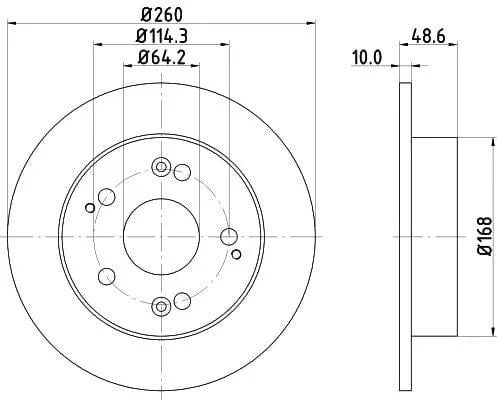 Don Brake Disc Solid Rear PCD14572 260mm - image 3