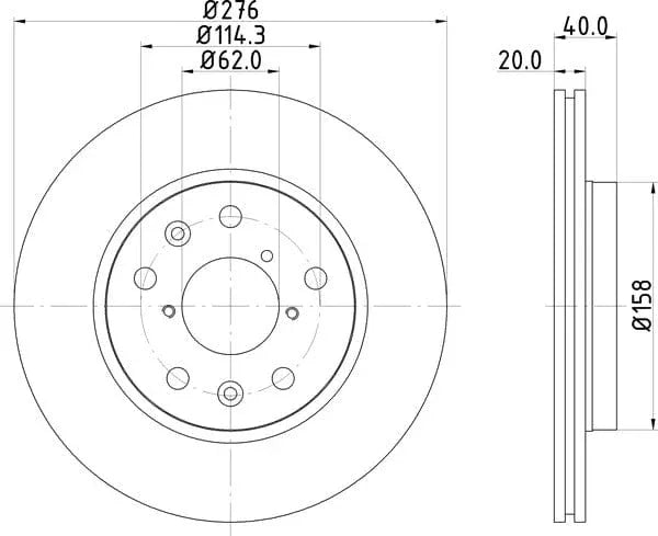 Don Brake Disc Vented Front PCD14592 276mm - image 4