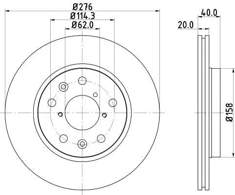 Don Brake Disc Vented Front PCD14592 276mm - image 3