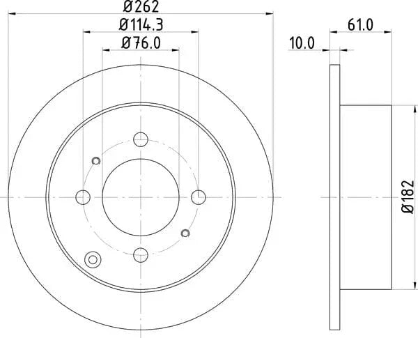 Don Brake Disc Solid Rear PCD14612 262mm - image 4
