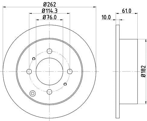 Don Brake Disc Solid Rear PCD14612 262mm - image 3