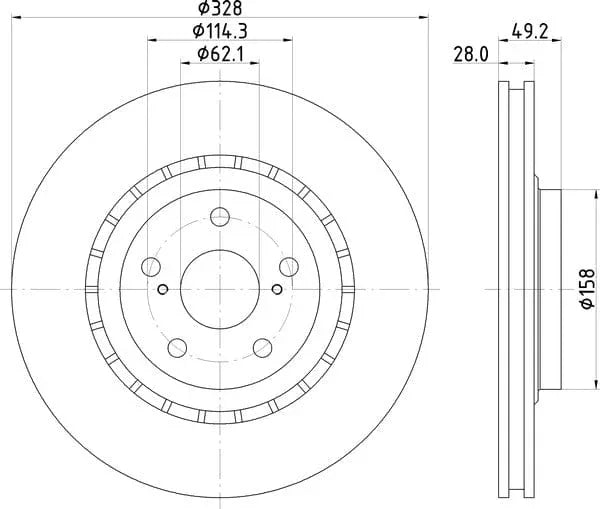 Don Brake Disc Vented Front PCD14622 328mm - image 4