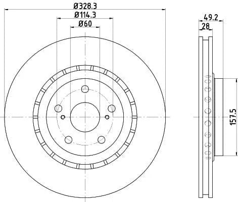 Don Brake Disc Vented Front PCD14622 328mm - image 3