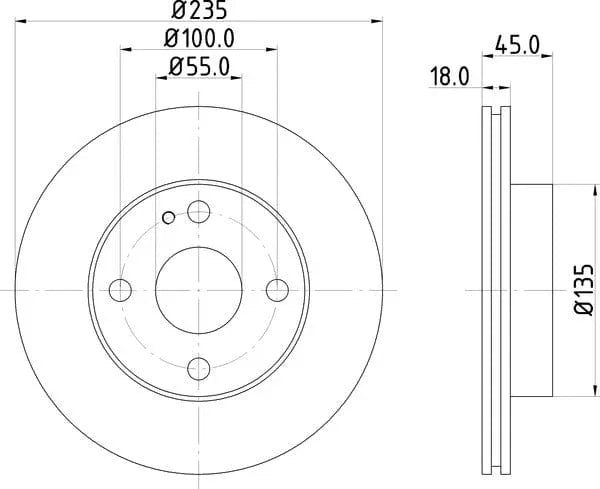 Don Brake Disc Vented Front PCD14702 235mm - image 4