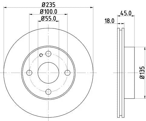 Don Brake Disc Vented Front PCD14702 235mm - image 3