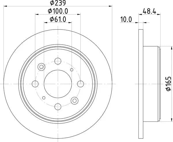 Don Brake Disc Solid Rear PCD14752 239mm - image 4