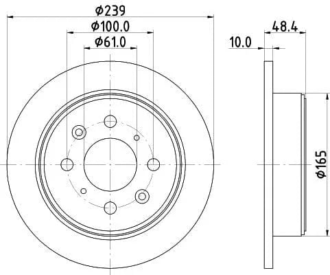 Don Brake Disc Solid Rear PCD14752 239mm - image 3