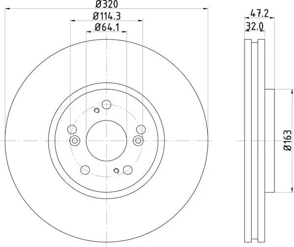 Don Brake Disc Vented Front PCD14761 320mm - image 4