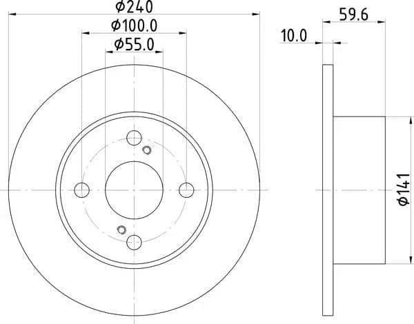 Don Brake Disc Solid Rear PCD14772 240mm - image 4