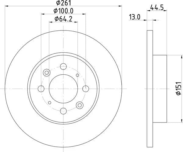Don Brake Disc Solid Front PCD14782 261mm - image 4