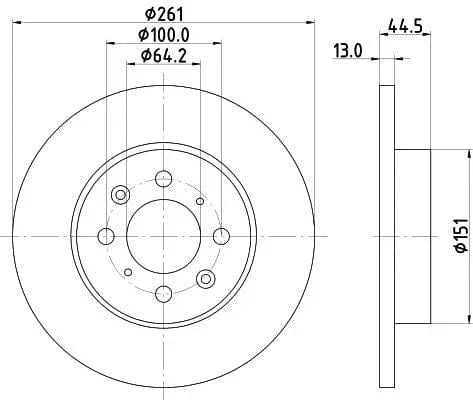 Don Brake Disc Solid Front PCD14782 261mm - image 3