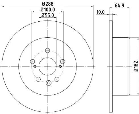 Don Brake Disc Solid Rear PCD14812 288mm - image 3