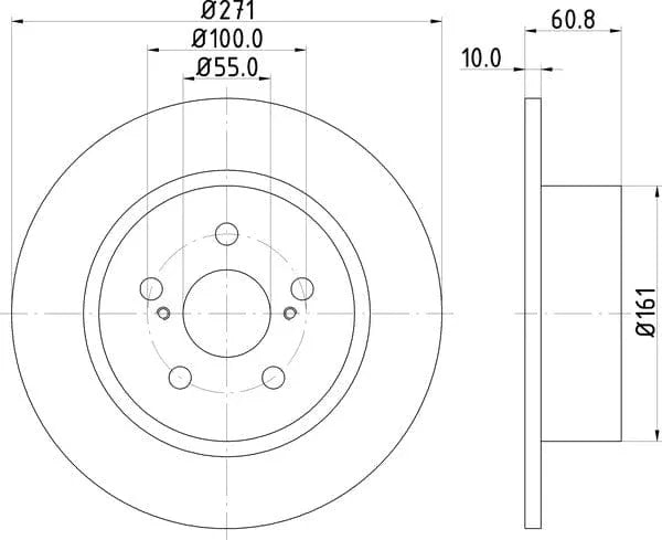 Don Brake Disc Solid Rear PCD14832 271mm - image 4