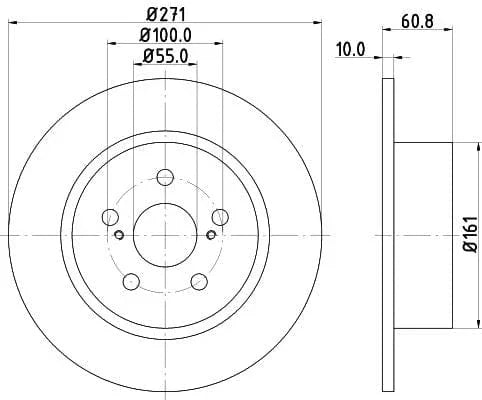 Don Brake Disc Solid Rear PCD14832 271mm - image 3