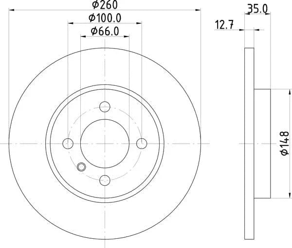 Don Brake Disc Solid Front PCD14892 260mm - image 4