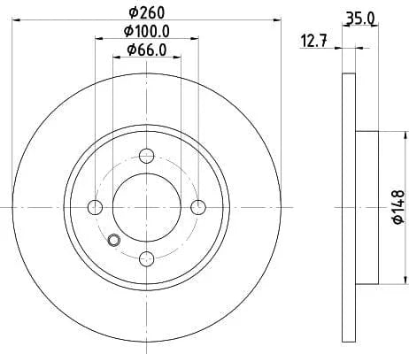 Don Brake Disc Solid Front PCD14892 260mm - image 3