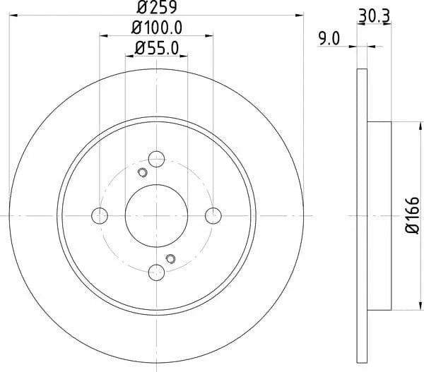 Don Brake Disc Solid Rear PCD14912 259mm - image 4