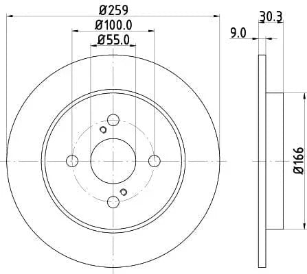 Don Brake Disc Solid Rear PCD14912 259mm - image 3