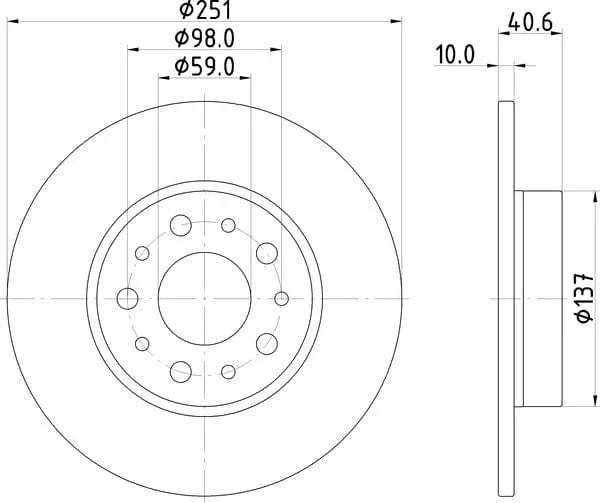 Don Brake Disc Solid Rear PCD14922 251mm - image 4