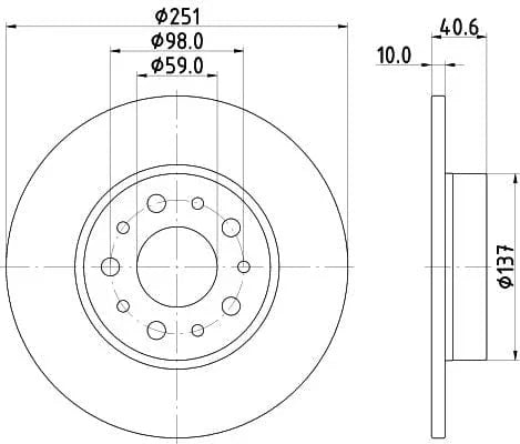 Don Brake Disc Solid Rear PCD14922 251mm - image 3