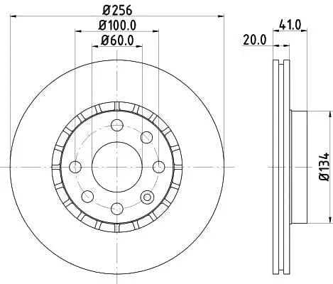 Don Brake Disc Vented Front PCD14952 256mm - image 3