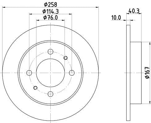 Don Brake Disc Solid Rear PCD14962 258mm - image 3
