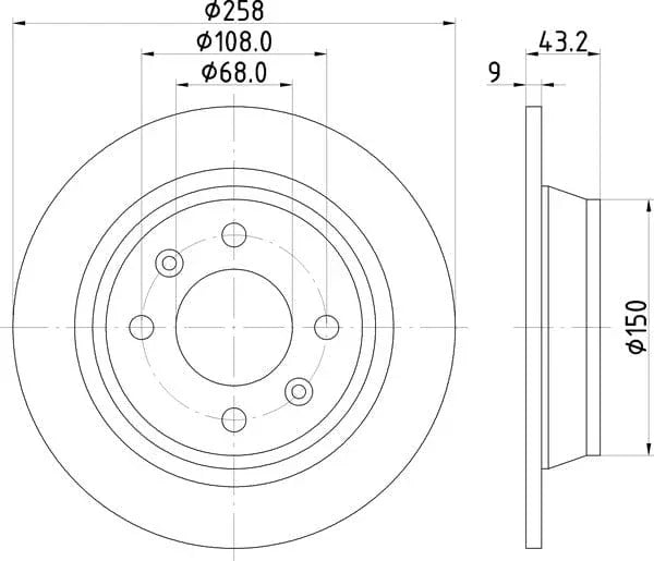 Don Brake Disc Solid Rear PCD14972 258mm - image 4