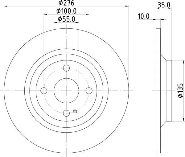 Don Brake Disc Solid Rear PCD15002 276mm - image 4