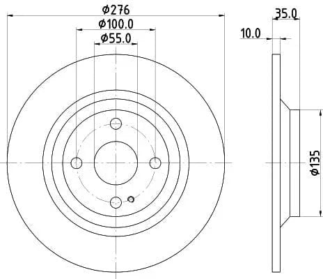 Don Brake Disc Solid Rear PCD15002 276mm - image 3