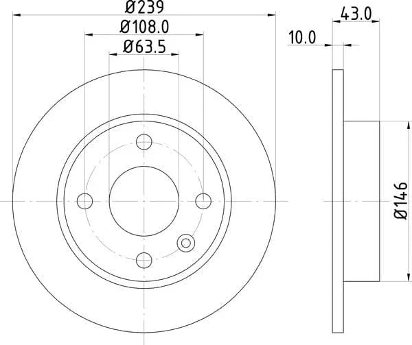 Don Brake Disc Solid Front PCD15112 239mm - image 4
